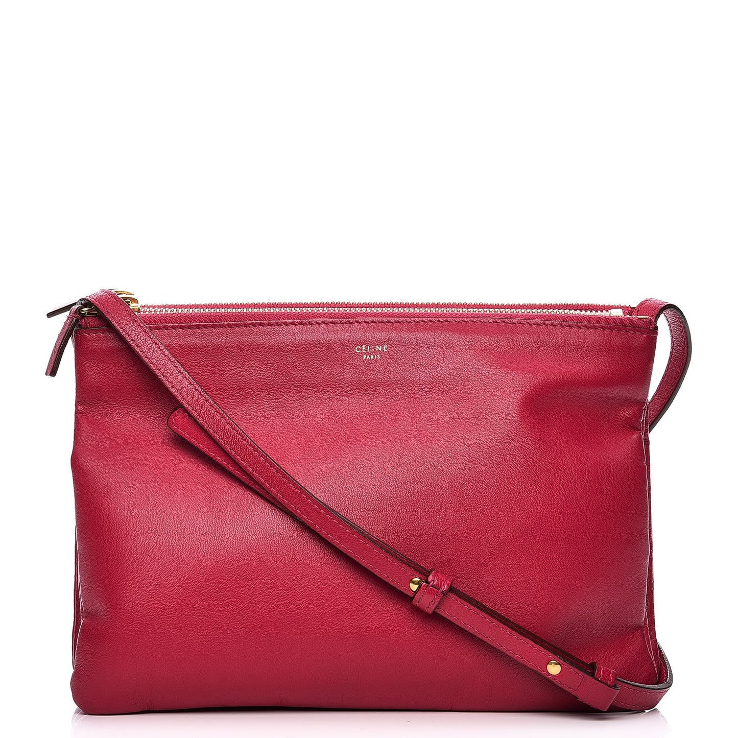 Lambskin Small Trio Crossbody Bag Fuchsia