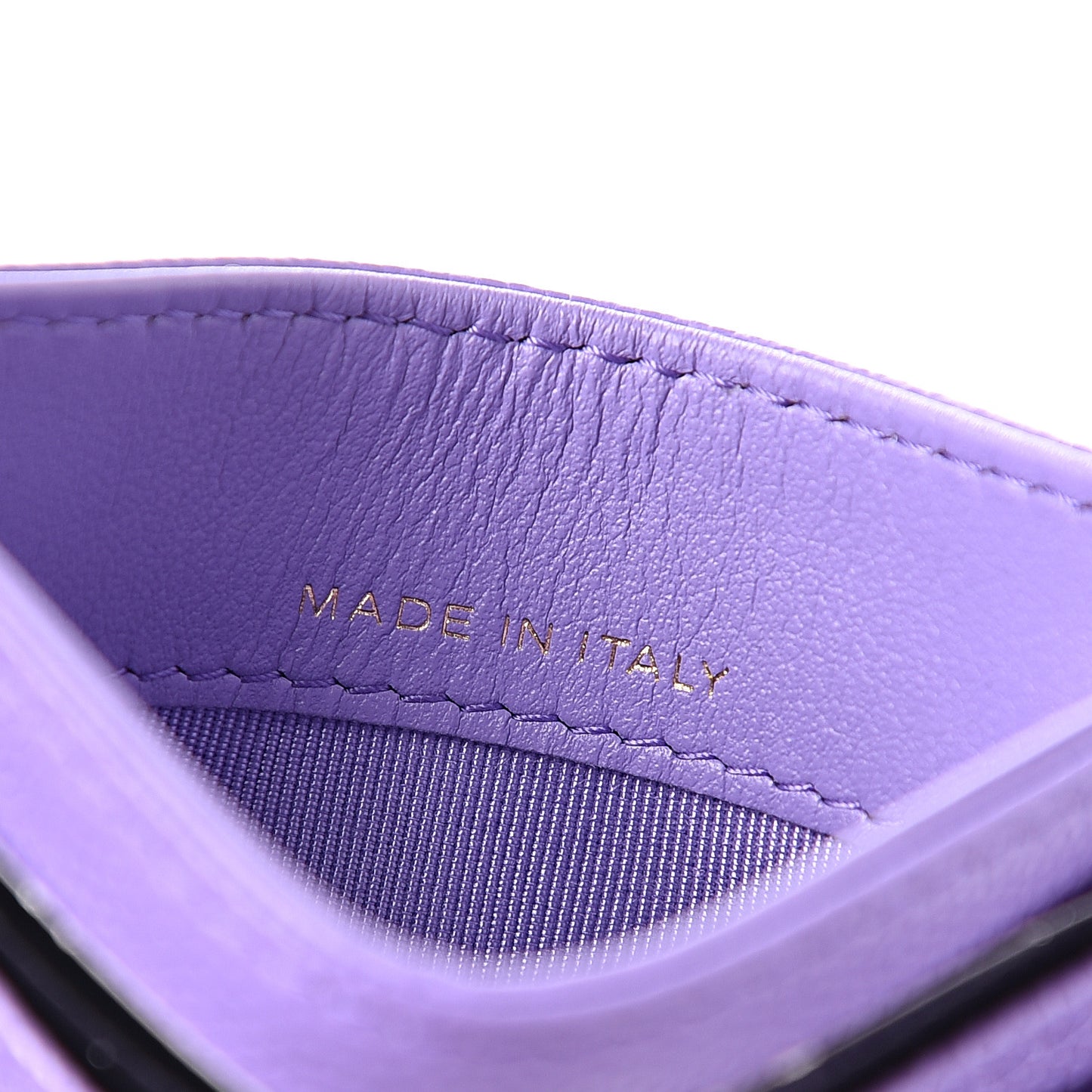 Caviar Quilted Card Holder Purple
