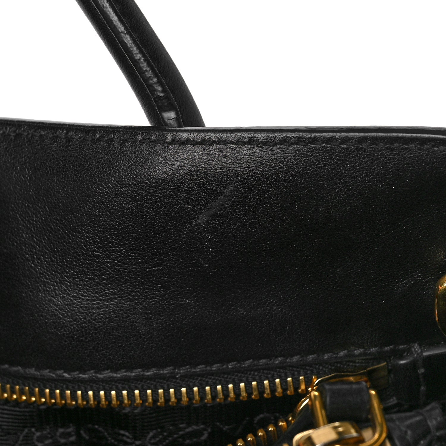 Prada Saffiano City Calfskin Large Bibliothèque Top Handle Black Fuoco 10 of 10