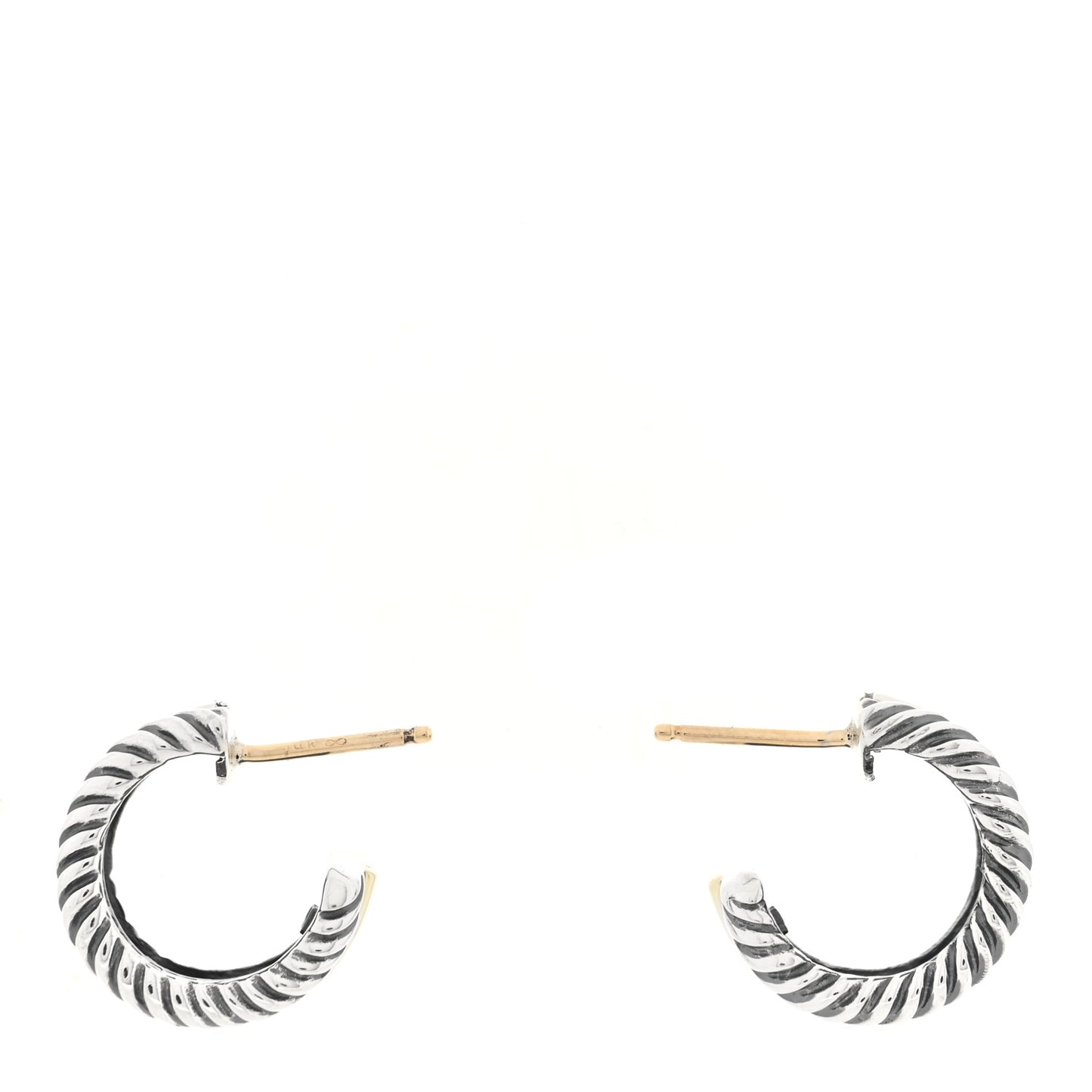 Sterling Silver 14K Yellow Gold 16mm Cable Classics Hoop Earrings