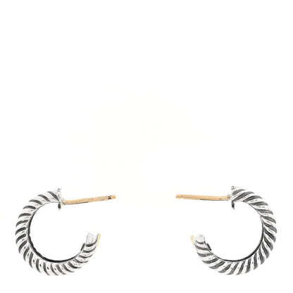 David Yurman Sterling Silver 14K Yellow Gold 16mm Cable Classics Hoop Earrings 3 of 4