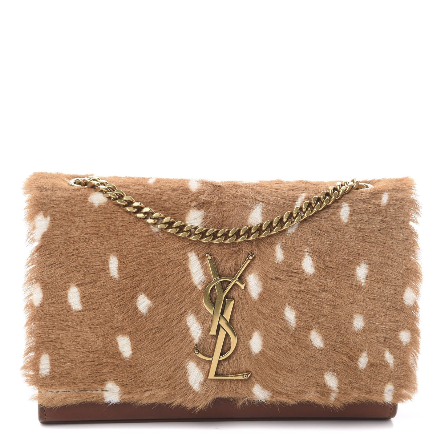 Pony Hair Calfskin Small Classic Monogram Kate Satchel Fawn