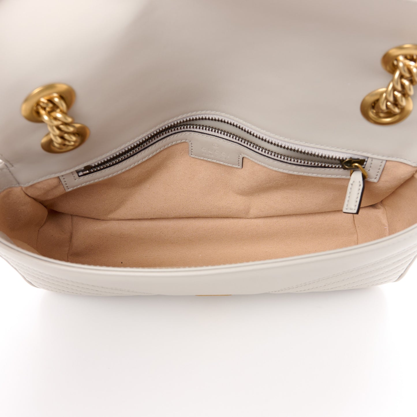 Calfskin Matelasse Small GG Marmont Shoulder Bag Light Grey