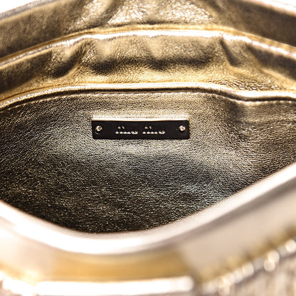 Miu Miu Metallic Nappa Matelasse Crystal Shoulder Bag Pirite 7 of 10