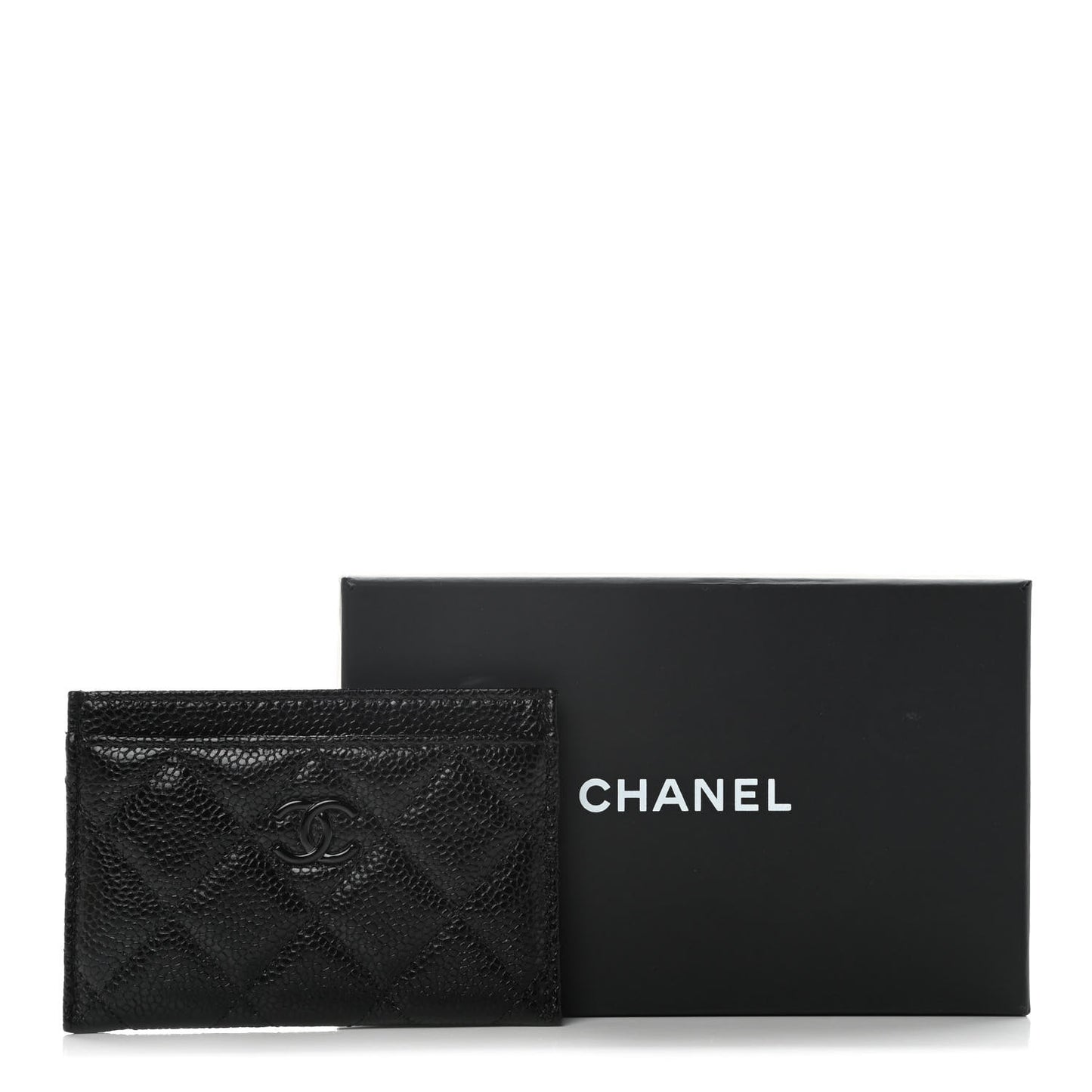 Caviar Quilted Incognito Card Holder Black