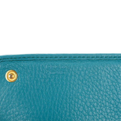 Prada Vitello Daino Continental Flap Wallet Pavone 6 of 8