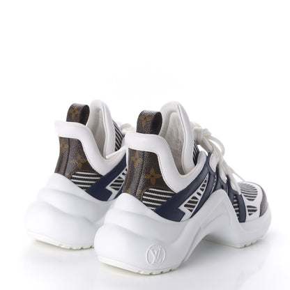 Louis Vuitton Patent Monogram Stripe LV Archlight Sneakers 36 White Blue 4 of 9