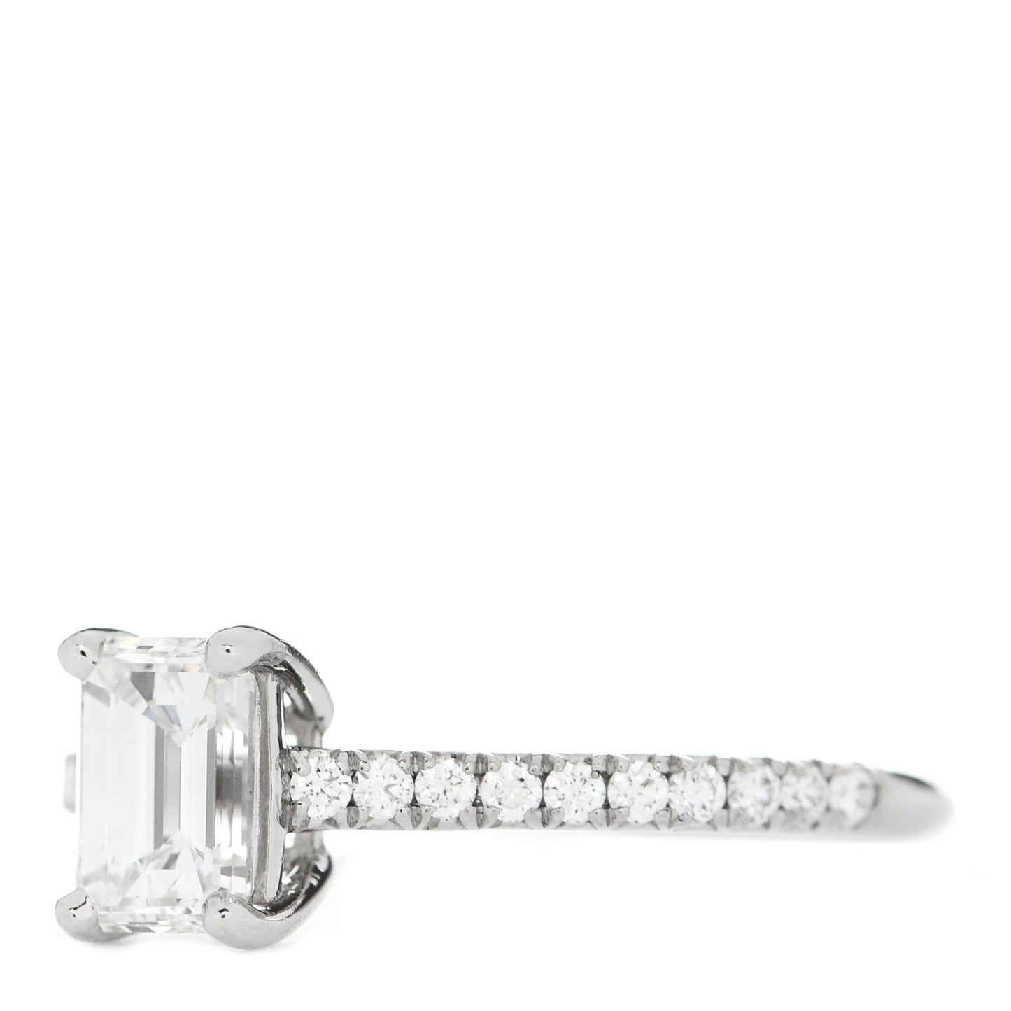 Platinum Diamond .81ct Emerald Cut Novo Engagement Ring 54 7