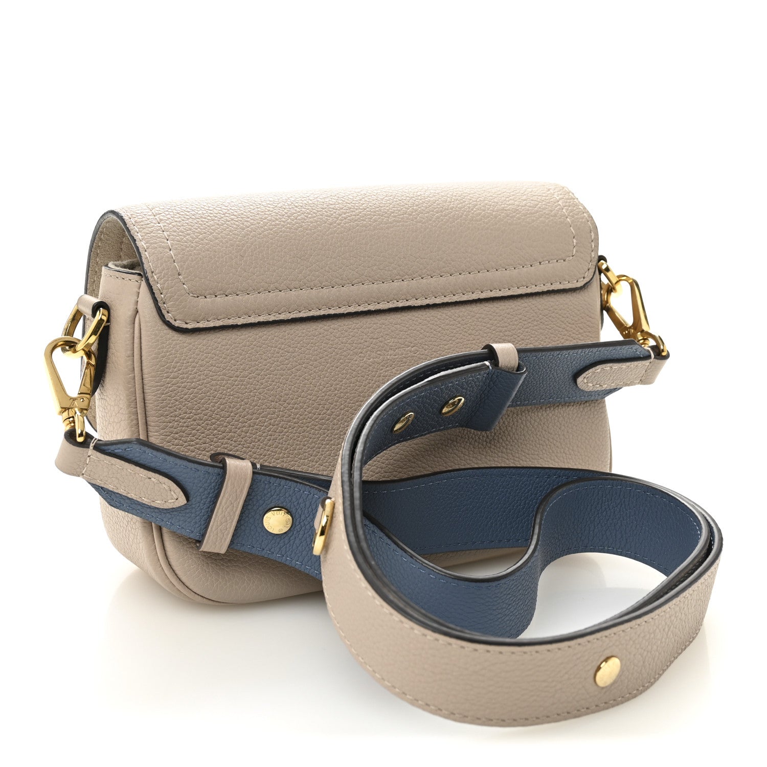Louis Vuitton Grained Calfskin Lockme Tender Greige 3 of 9