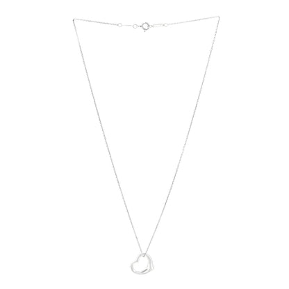 Tiffany Sterling Silver 16mm Elsa Peretti Open Heart Pendant Necklace 3 of 8