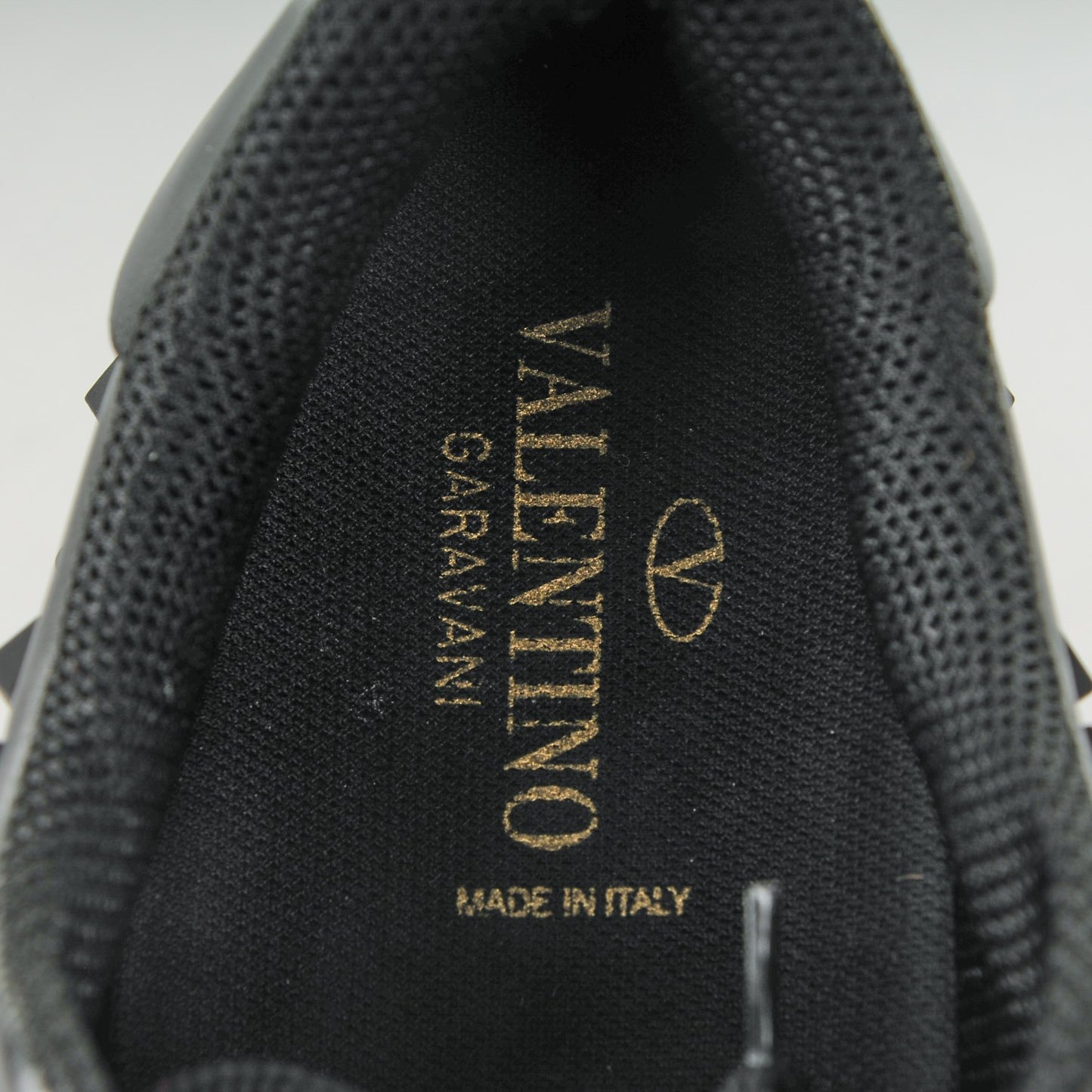 Calfskin Rockstud Sneakers 37 Black