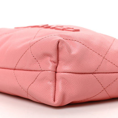 Chanel Shiny Caviar Quilted Mini Chanel 22 Coral 9 of 9