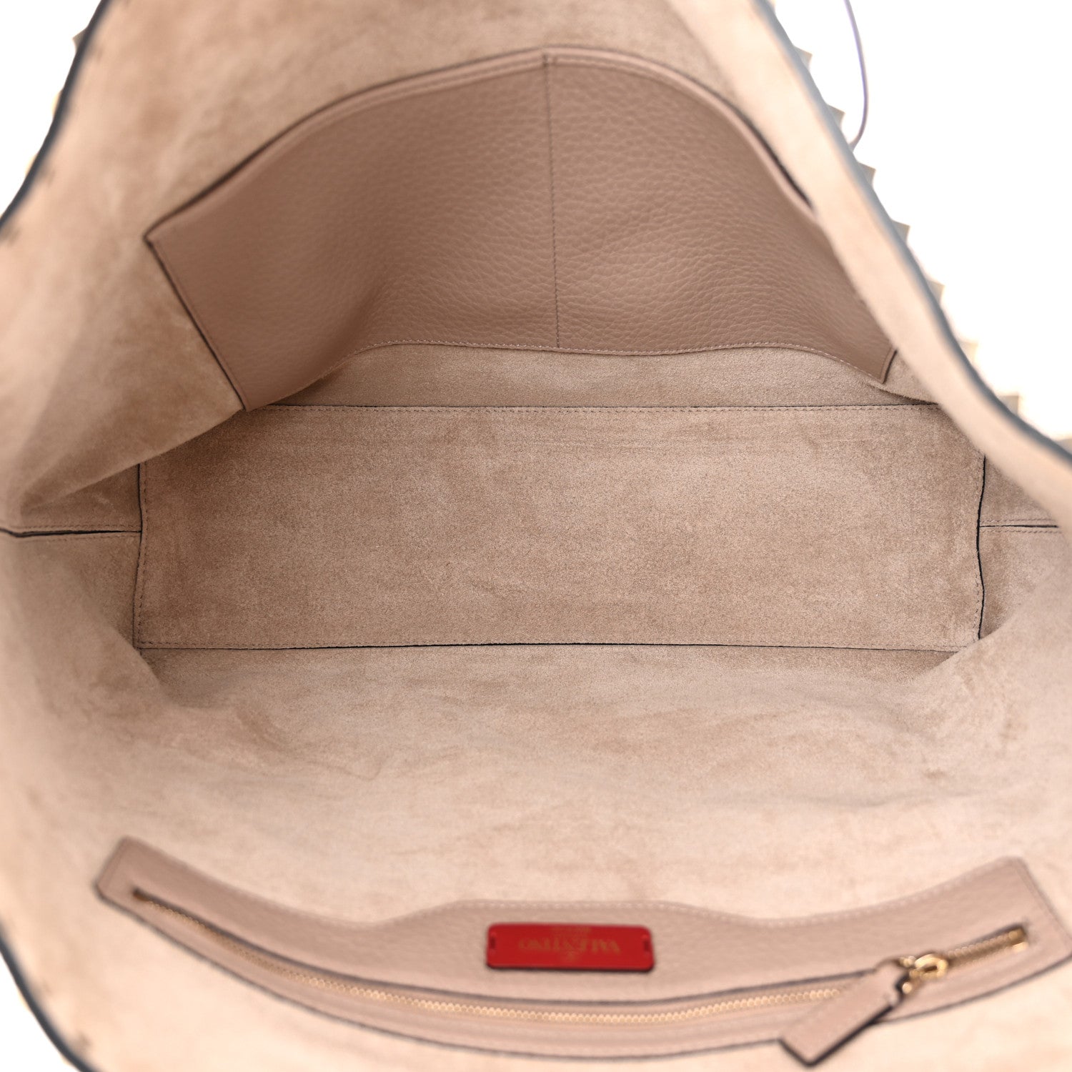 Valentino Garavani Grained Calfskin Rockstud Shoulder Tote Poudre 5 of 9
