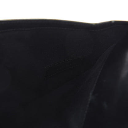 Saint Laurent Smooth Shiny Calfskin Monogram Uptown Pouch Black 9 of 9