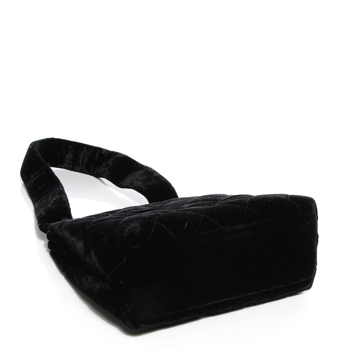 Velvet Kiss Lock Shoulder Bag Black