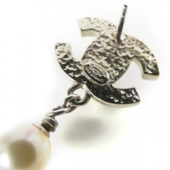 Pearl CC Dangle Earrings