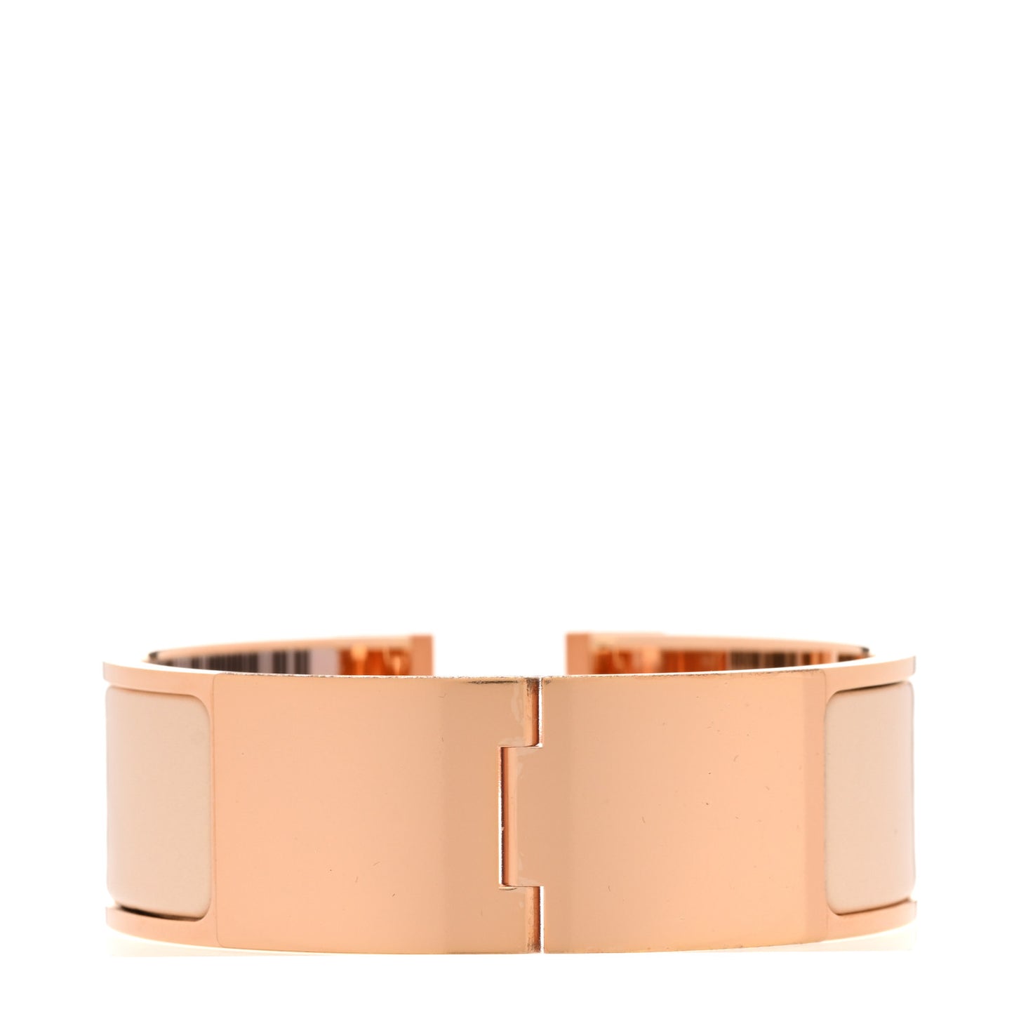 Enamel Wide Clic Clac H Bracelet PM Beige Nacre