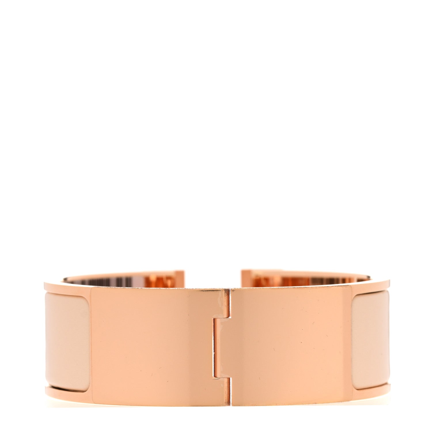 Hermes Enamel Wide Clic Clac H Bracelet PM Beige Nacre 3 of 5