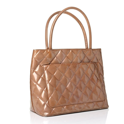 Chanel Patent Quilted Medallion Tote Dark Beige 2 of 9