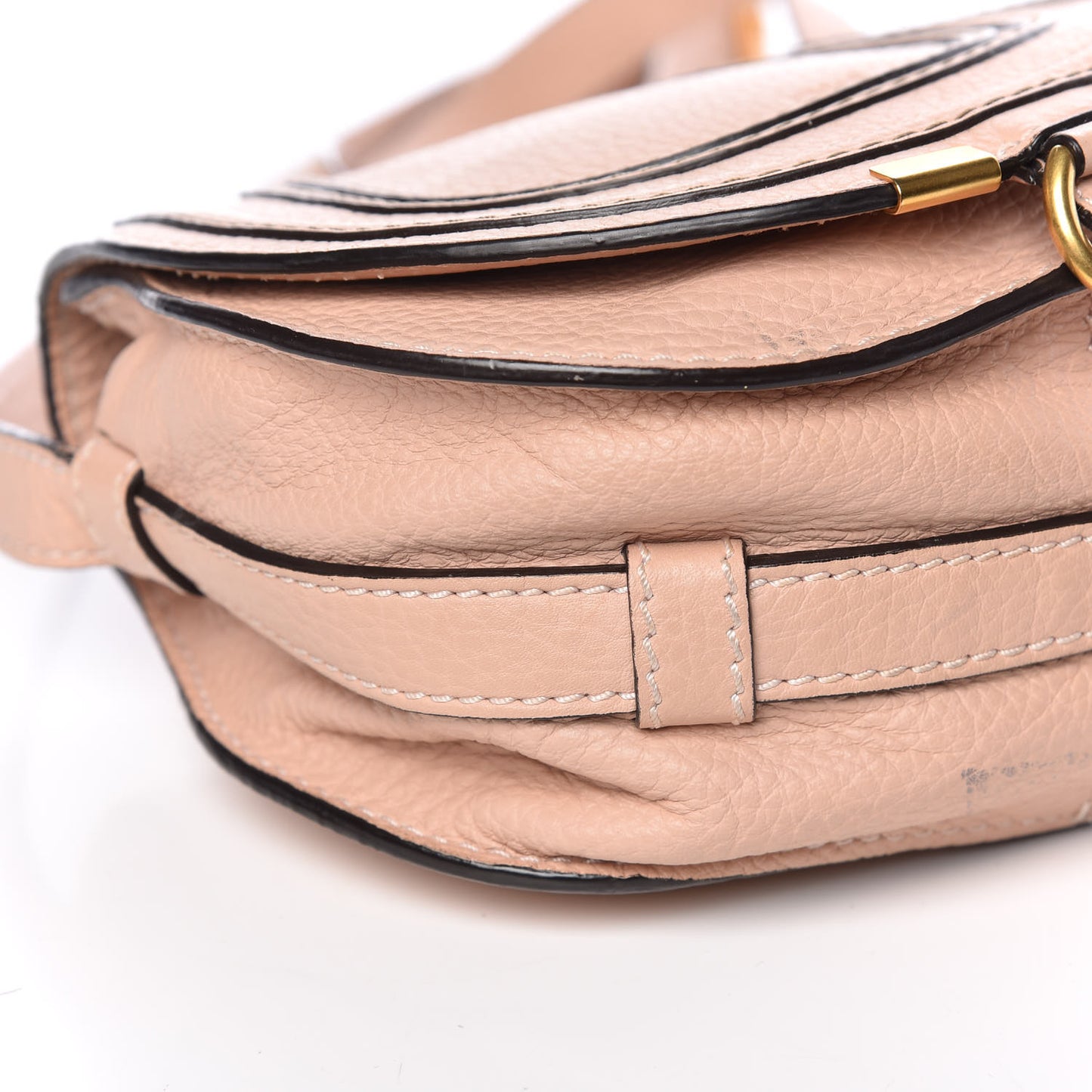 Calfskin Mini Marcie Round Crossbody Bag Blush Nude