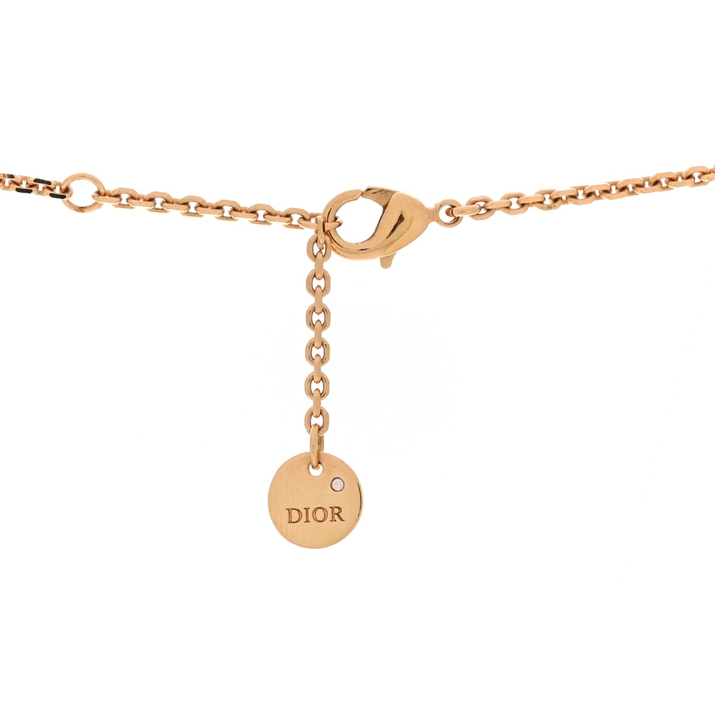 Metal Crystal Petit CD Necklace Rose Gold