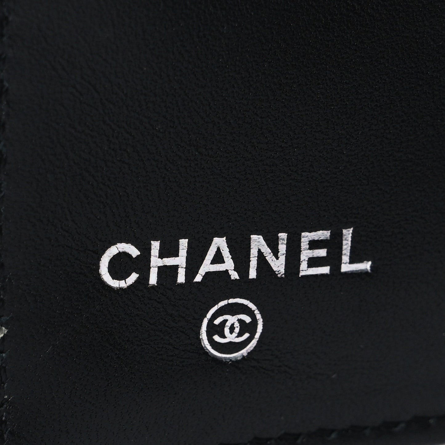 Iridescent Caviar Quilted Large Flap Wallet  Black