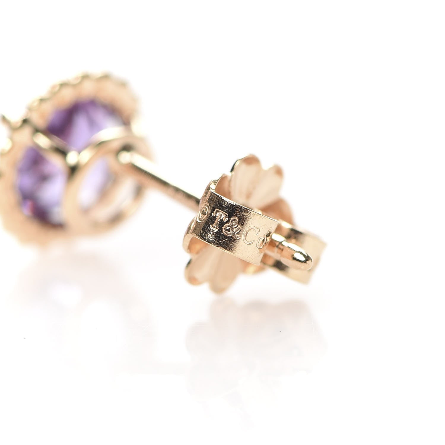 Tiffany 18K Yellow Gold Amethyst Sparklers Earrings 5 of 7