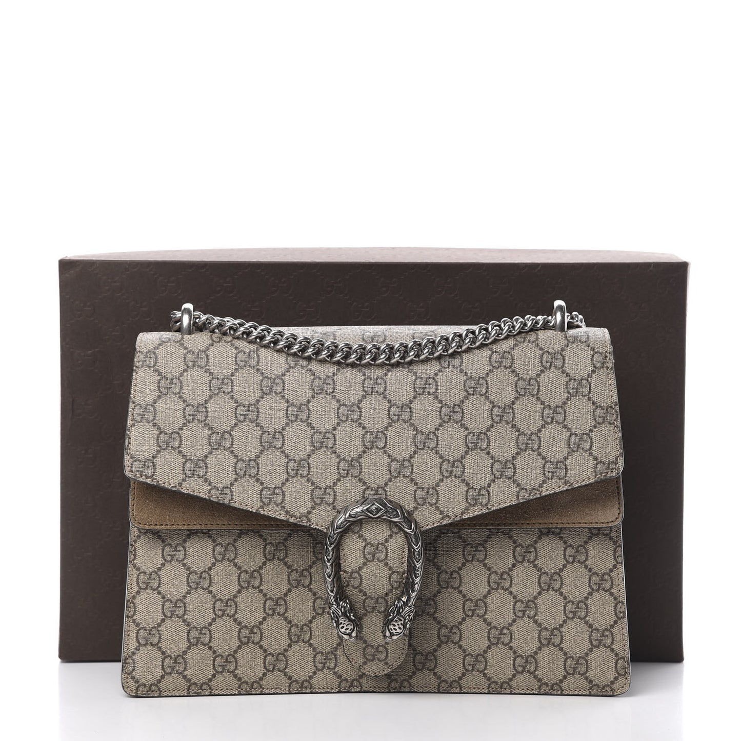 GG Supreme Monogram Medium Dionysus Shoulder Bag Taupe