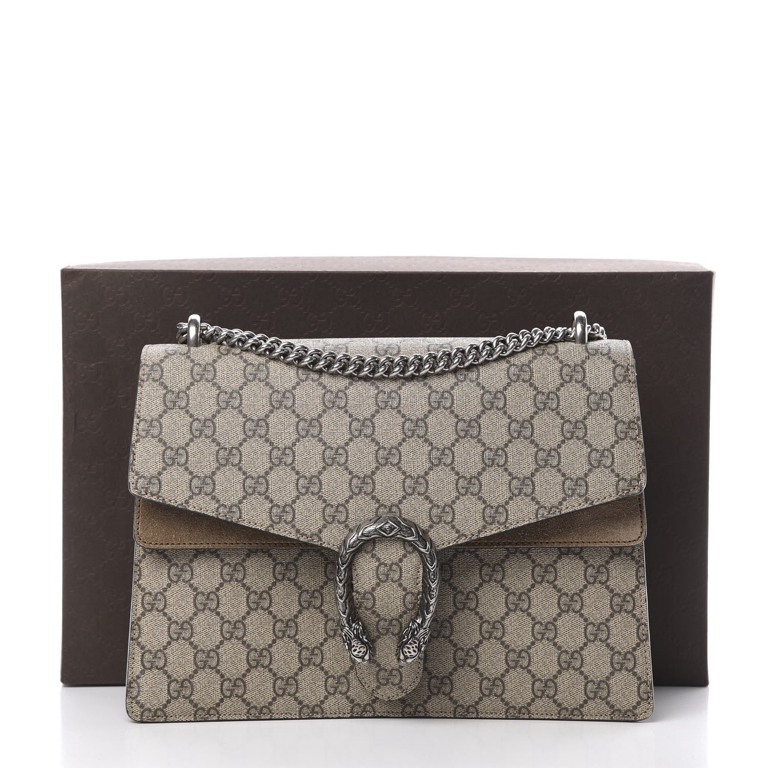 Gucci GG Supreme Monogram Medium Dionysus Shoulder Bag Taupe 15 of 15