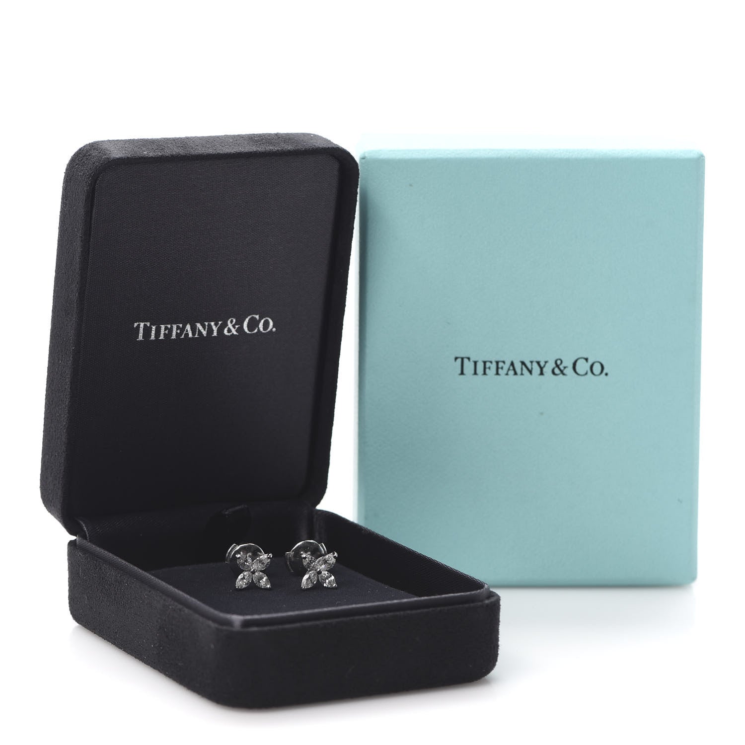 Tiffany Platinum Diamond .70ct Victoria Earrings 5 of 5