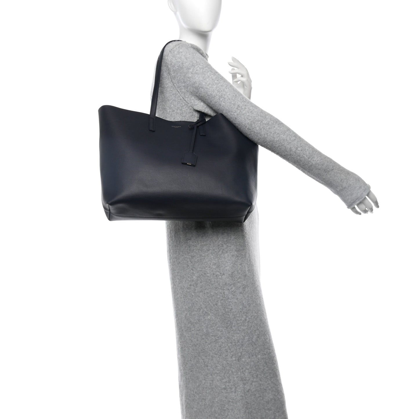 Calfskin Large Shopping Tote Deep Marine