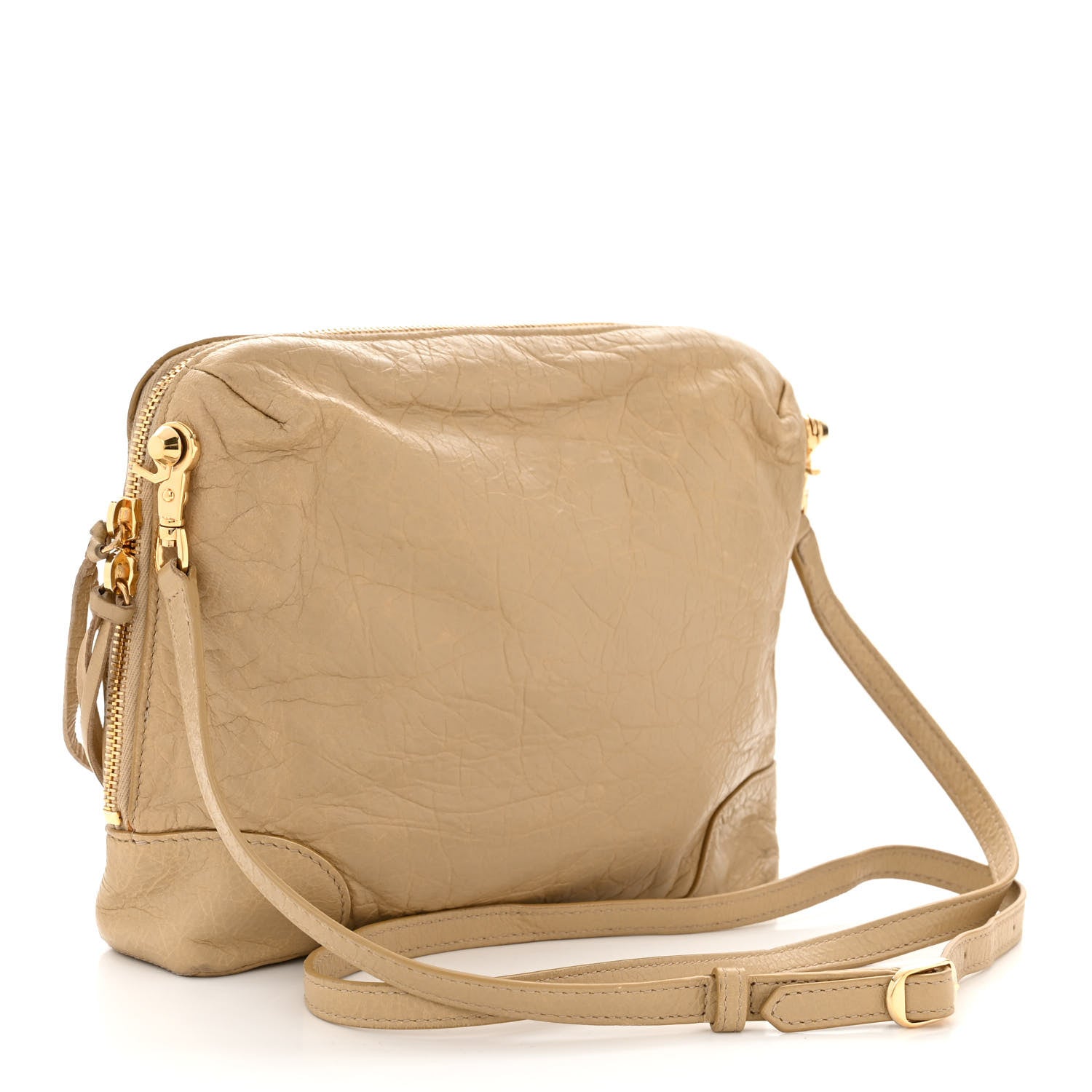 Balenciaga Agneau Classic Gold Hardware XS Reporter Crossbody Beige Sable 3 of 10