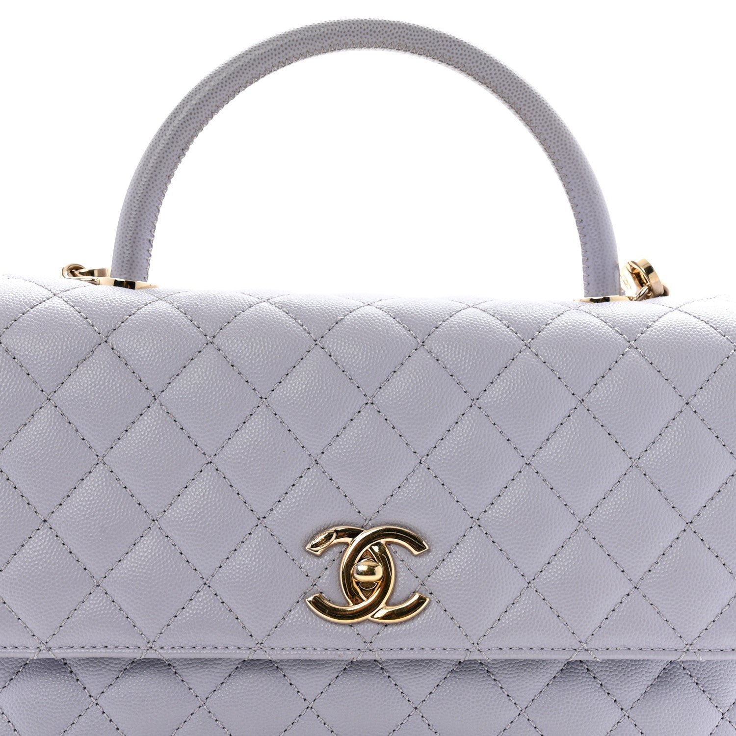 Chanel Caviar Quilted Small Coco Handle Flap Light Purple 9 of 15