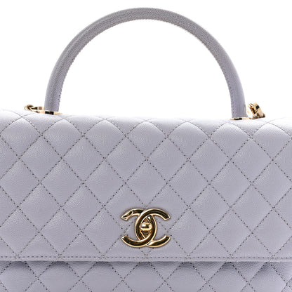 Chanel Caviar Quilted Small Coco Handle Flap Light Purple 9 of 15