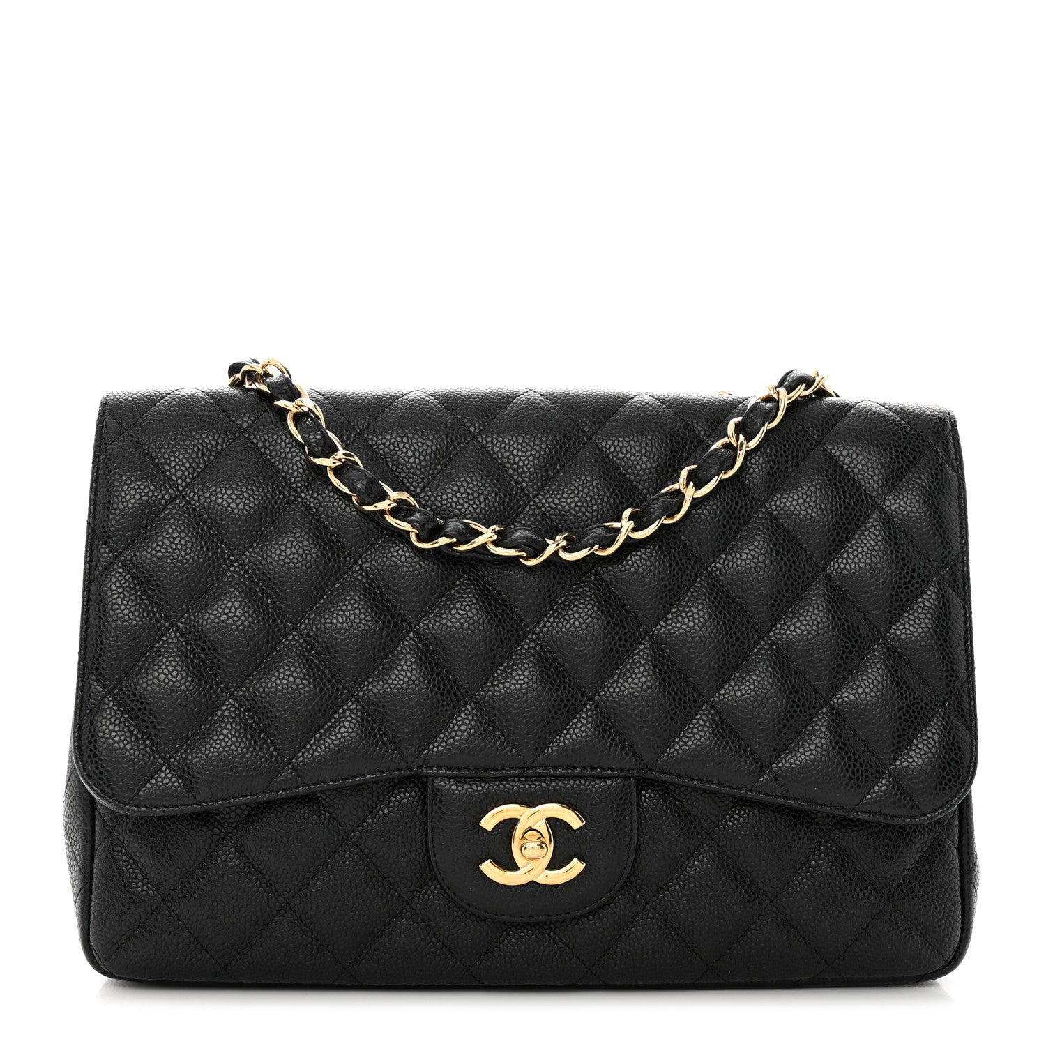 Chanel Caviar Quilted Jumbo Single Flap Black 1 of 11