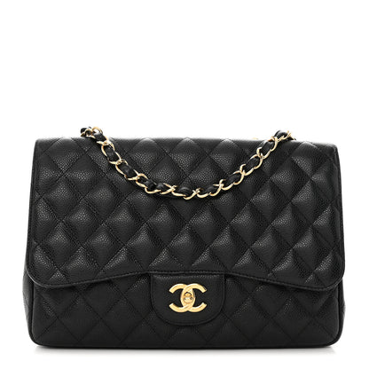 Chanel Caviar Quilted Jumbo Single Flap Black 1 of 11
