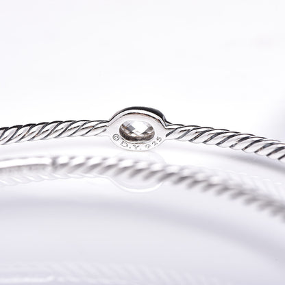 David Yurman Sterling Silver Crystal Color Classics Cable Bangle Bracelet Set of 2 4 of 5
