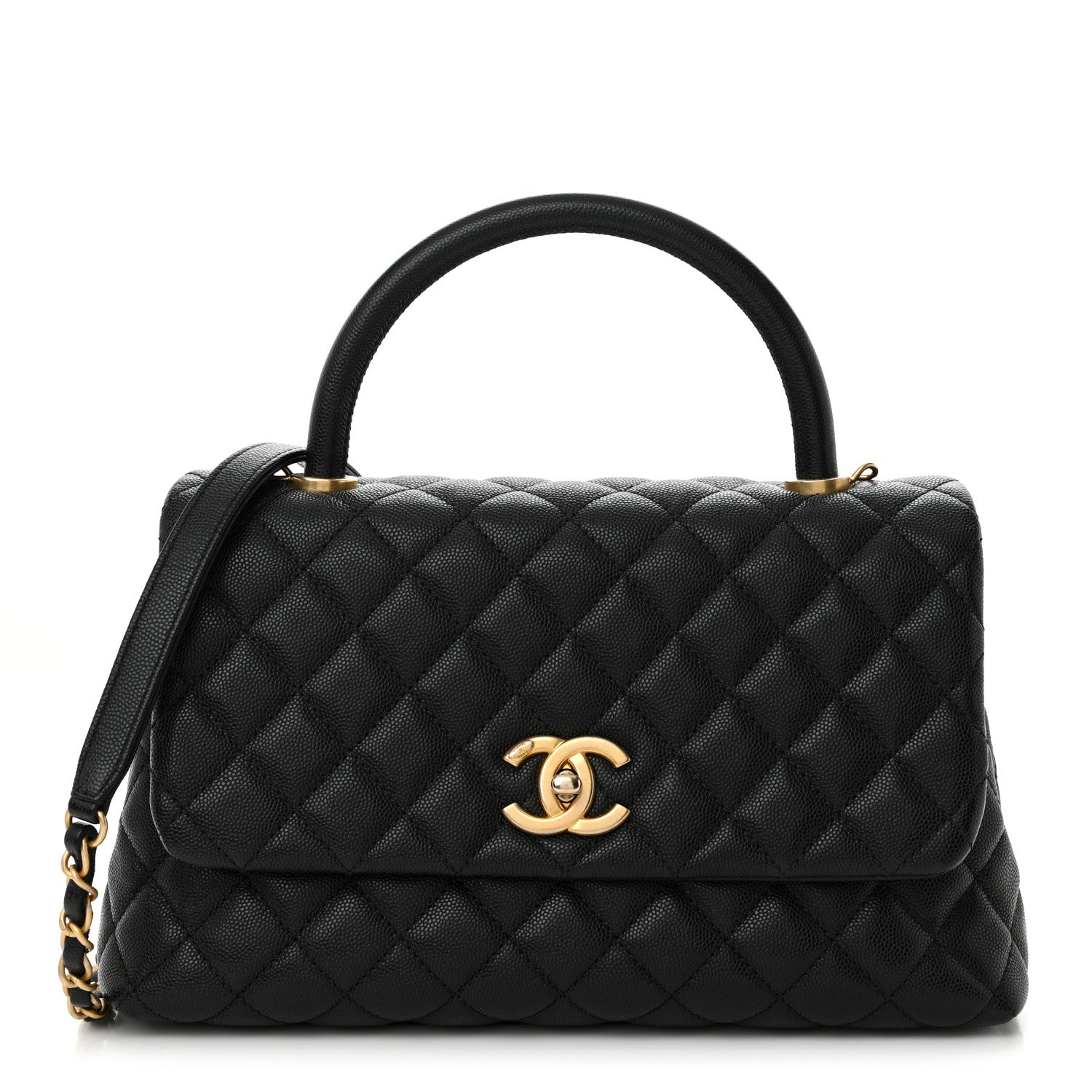 Chanel Caviar Quilted Small Coco Handle Flap Black 1 of 10