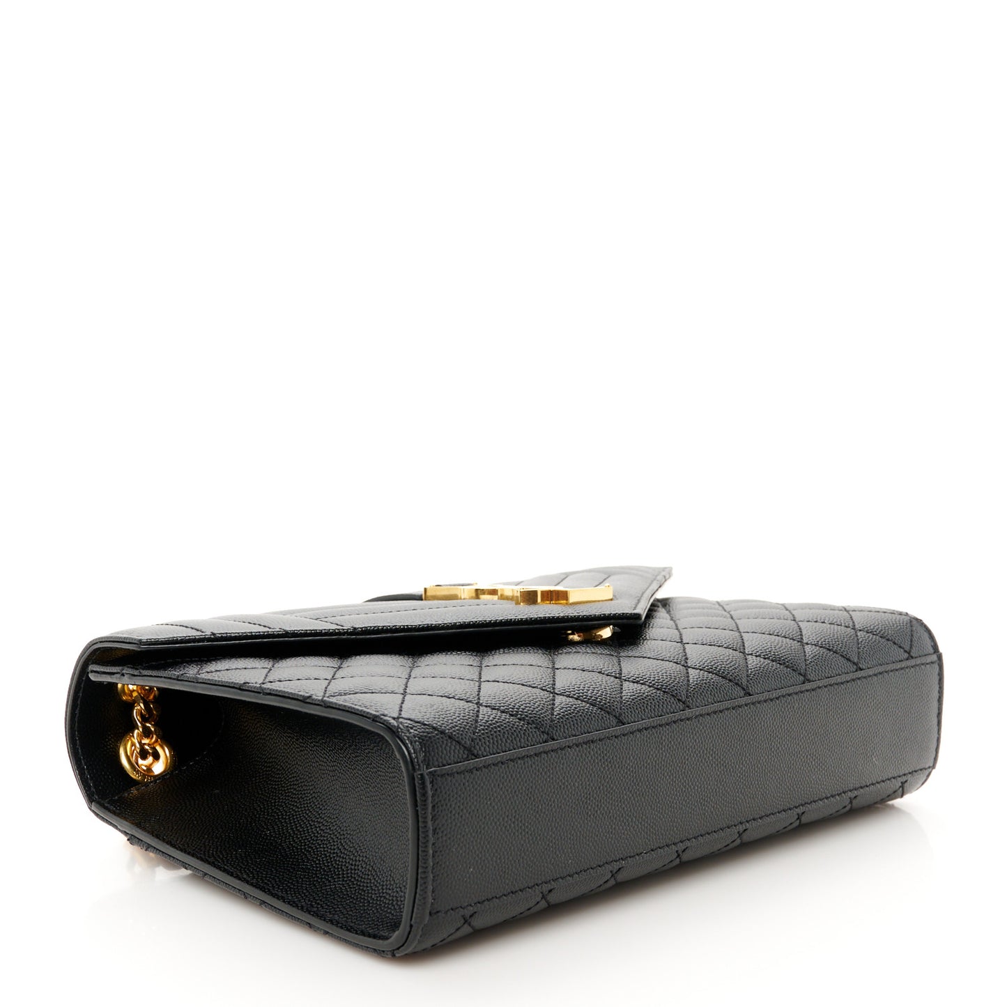 Grain De Poudre Textured Mixed Matelasse Triquilt Medium Monogram Satchel Black