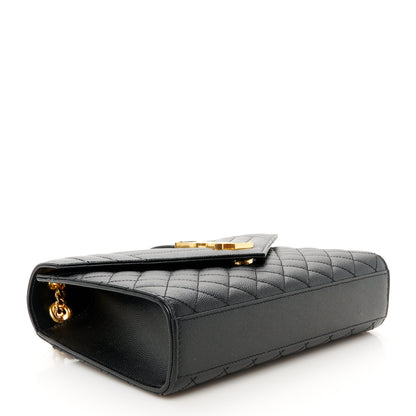 Saint Laurent Grain De Poudre Textured Mixed Matelasse Triquilt Medium Monogram Satchel Black 4 of 10