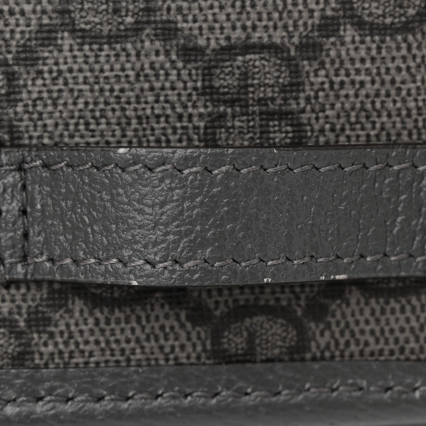 GG Supreme Monogram Textured Dollar Calfskin Phone Crossbody Bag Grey Black Graphite Grey