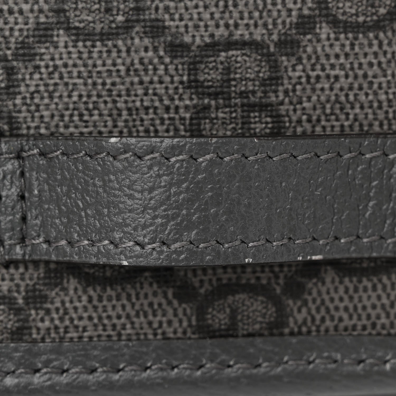 Gucci GG Supreme Monogram Textured Dollar Calfskin Phone Crossbody Bag Grey Black Graphite Grey 12 of 12