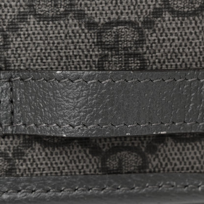 Gucci GG Supreme Monogram Textured Dollar Calfskin Phone Crossbody Bag Grey Black Graphite Grey 12 of 12