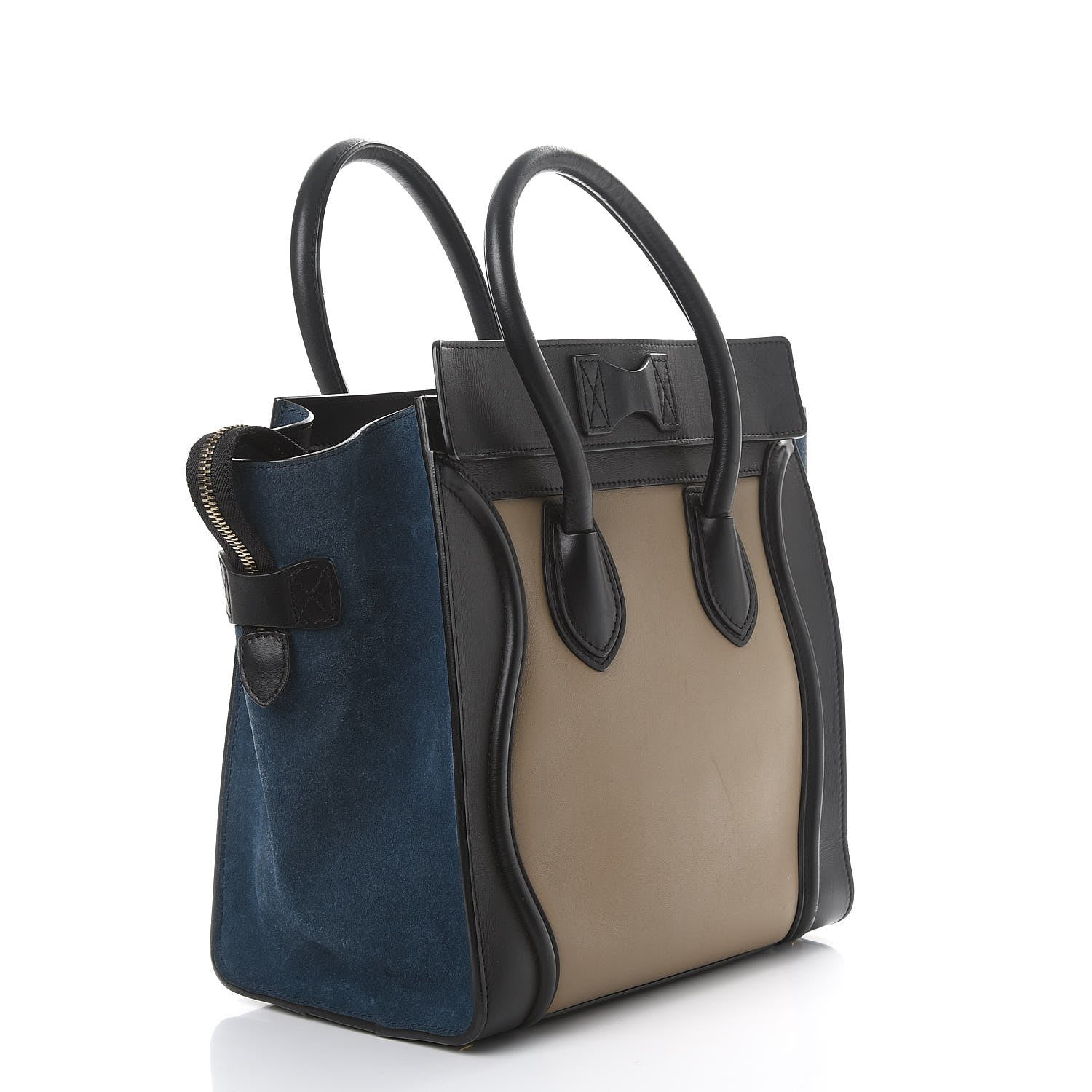 Celine Smooth Calfskin Suede Mini Tri-Color Luggage Beige 3 of 15