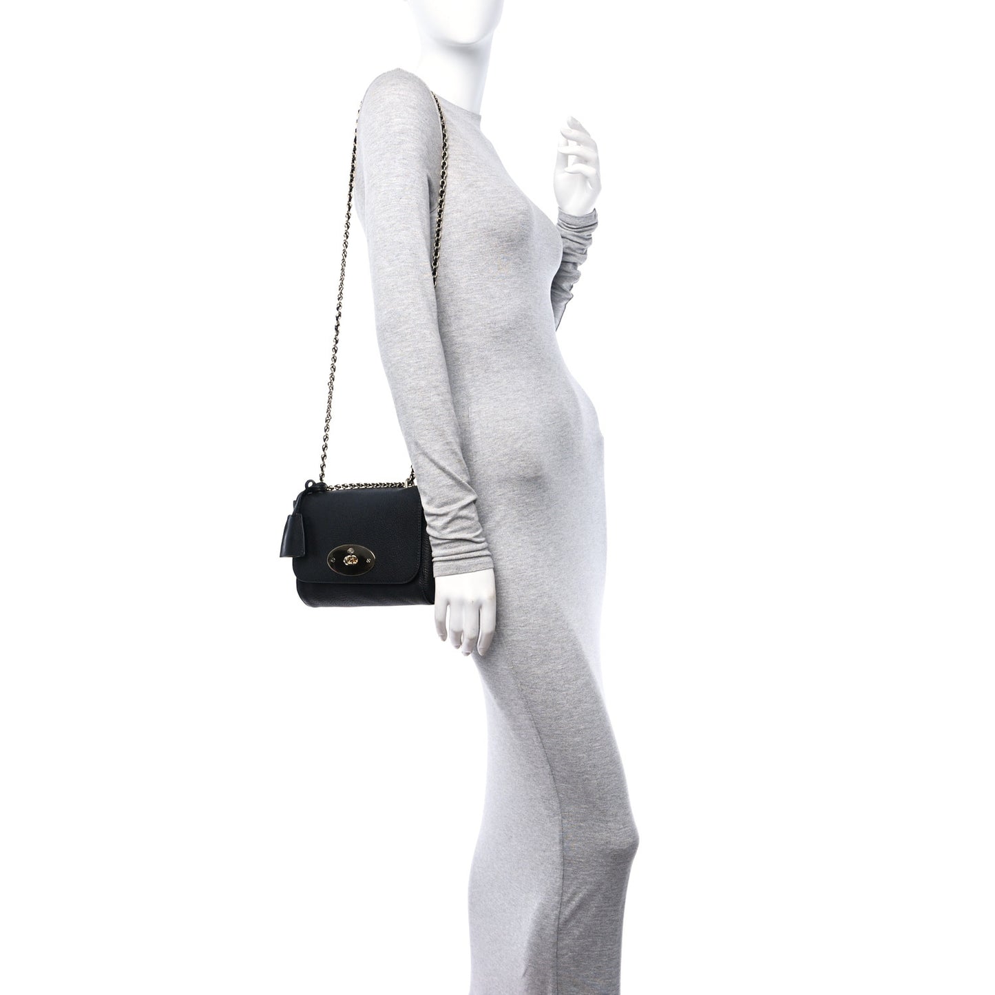 Glossy Goatskin Small Lily Flap Black