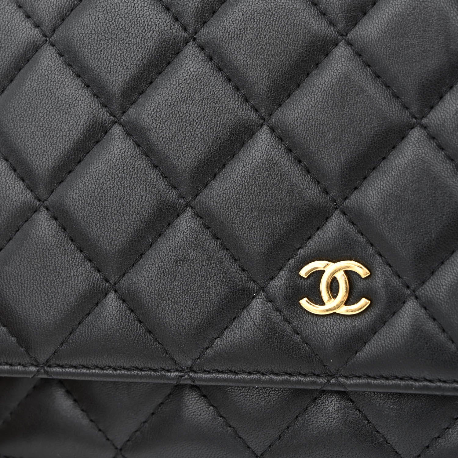 Chanel Lambskin Quilted Wallet On Chain WOC Black 12 of 13