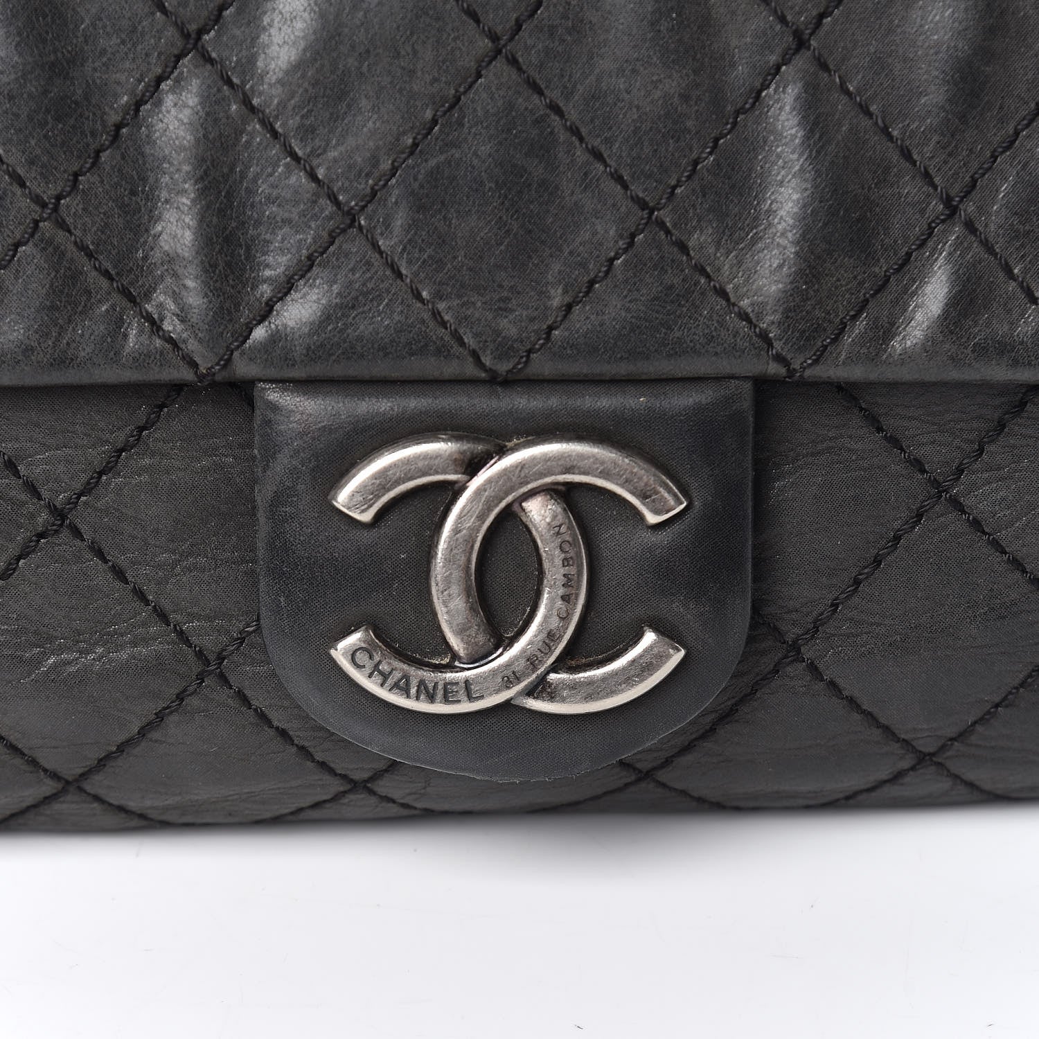Chanel Iridescent Calfskin Large Coco Daily Flap Black 11 of 13
