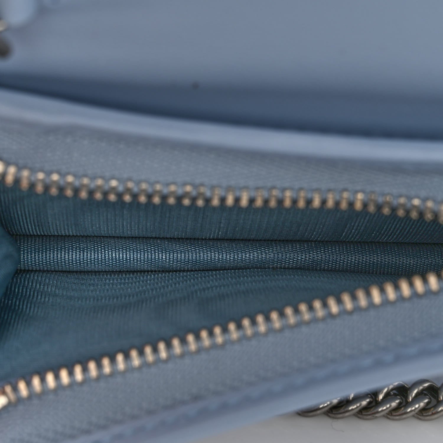 Gucci Calfskin Matelasse GG Marmont Mini Wallet On Chain Porcelain Light Blue 4 of 8