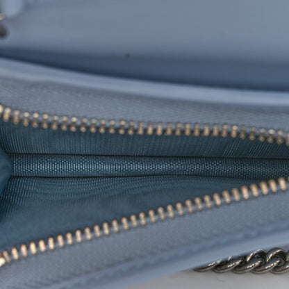 Gucci Calfskin Matelasse GG Marmont Mini Wallet On Chain Porcelain Light Blue 4 of 8