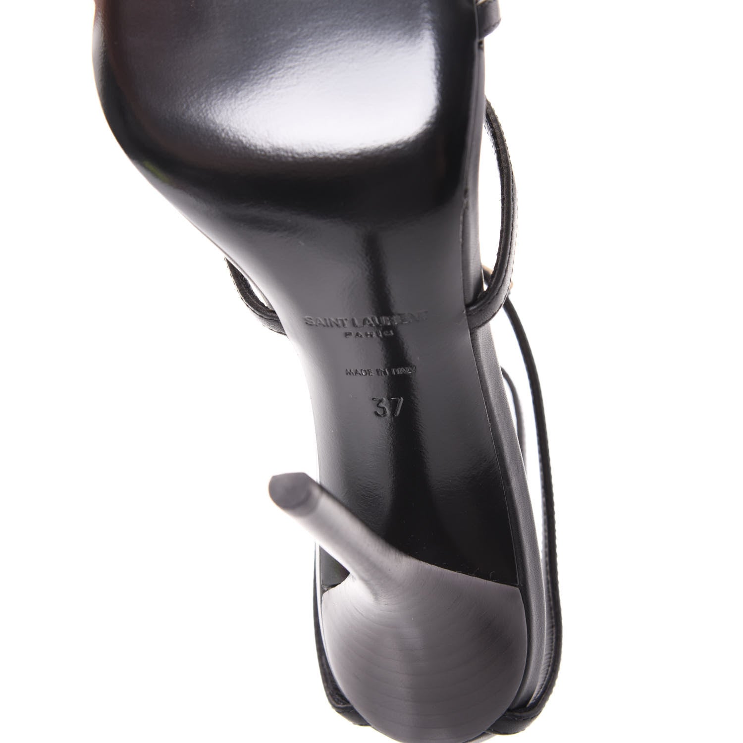 Saint Laurent Calfskin Cassandra 110 Sandals 37 Black 6 of 9